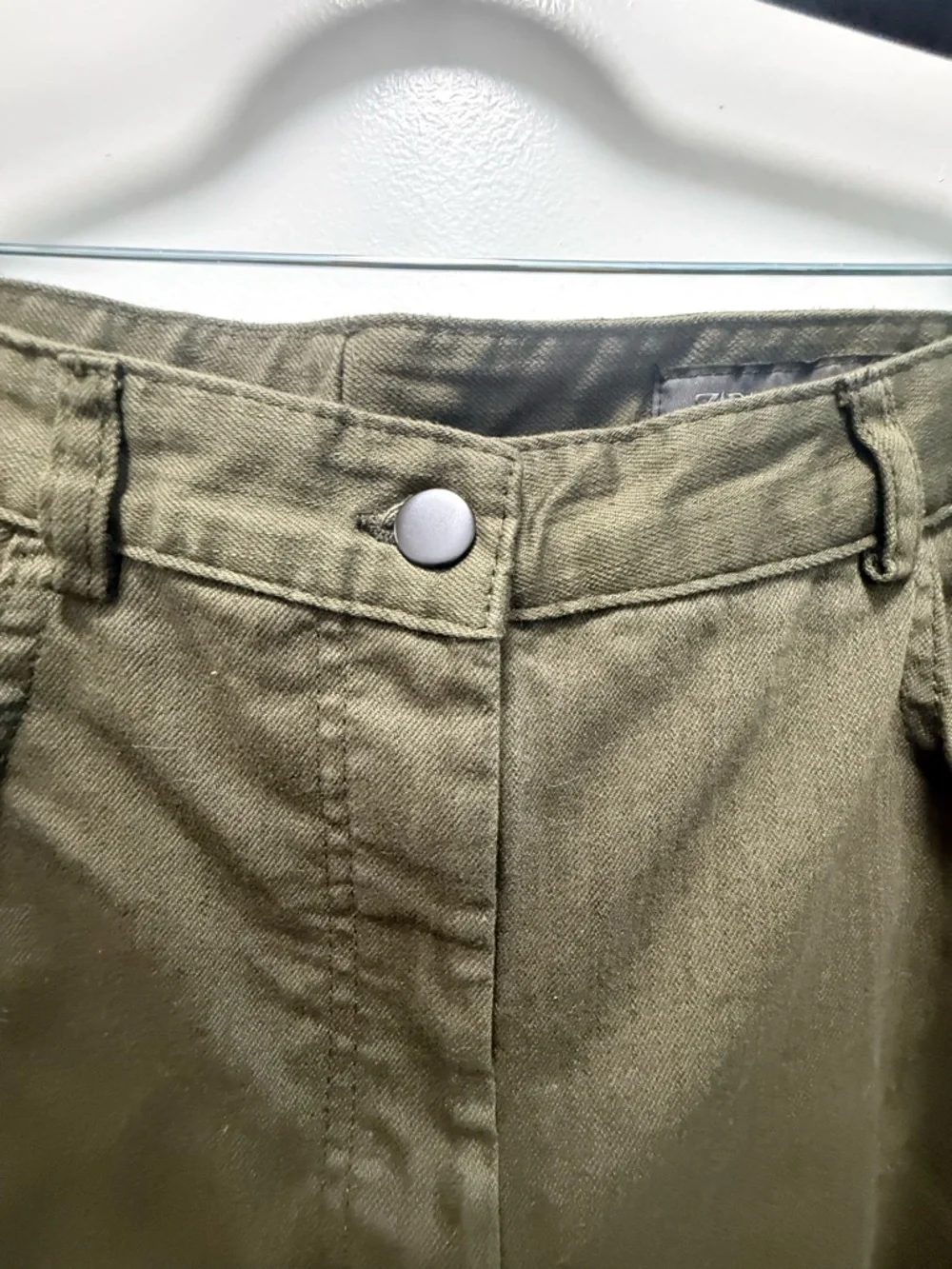 Zara Olive Green Balloon Jeans Denim Trousers - Picture 10 of 16